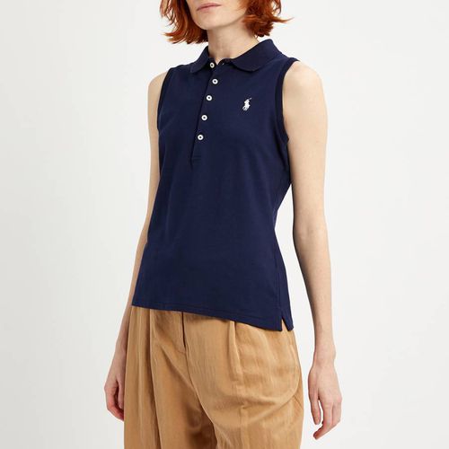 Navy Sleeveless Cotton Polo Shirt - Polo Ralph Lauren - Modalova