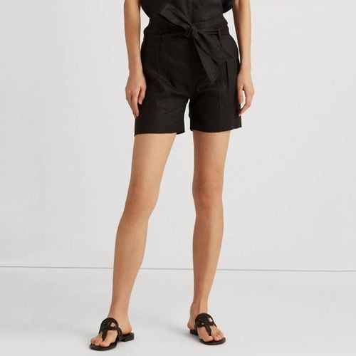 Black Linen Belted Shorts - Lauren Ralph Lauren - Modalova