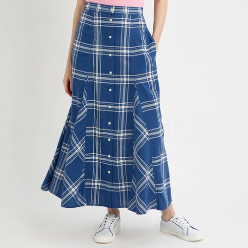 Blue Cotton Plaid Midi Skirt - Polo Ralph Lauren - Modalova