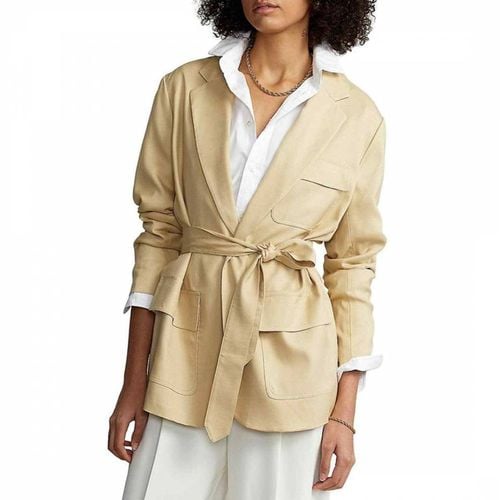 Cream Silk Blend Belted Jacket - Polo Ralph Lauren - Modalova
