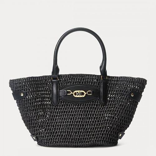 Black Daphney Woven Straw Handbag - Lauren Ralph Lauren - Modalova