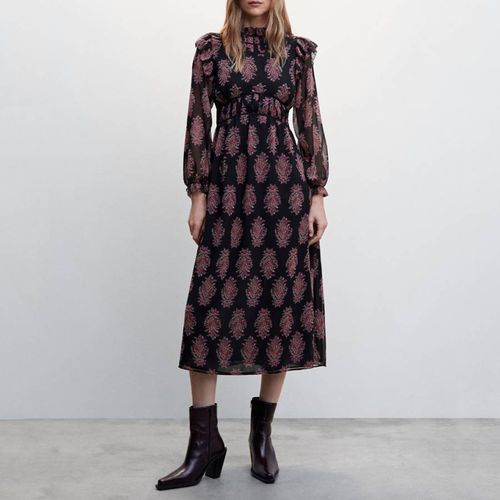 Pink Baroque Print Dress - Mango - Modalova