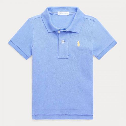 Baby Boy's Blue Cotton Logo Polo Shirt - Polo Ralph Lauren - Modalova
