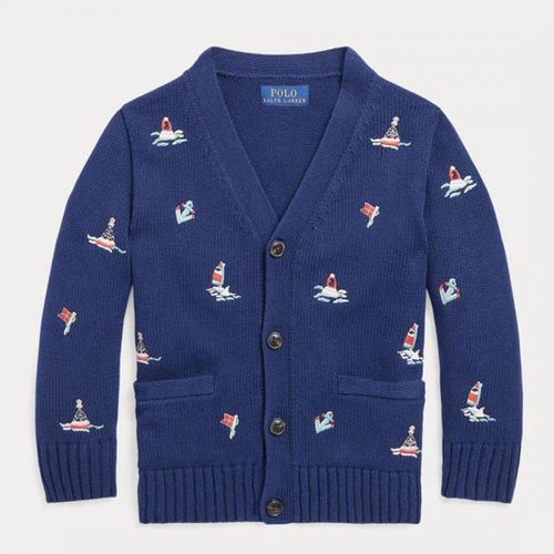 Toddler Boy's V-Neck Printed Cotton cardigan - Polo Ralph Lauren - Modalova