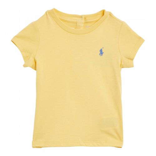 Baby Girl's Yellow Jersey Ribbed Cotton T-Shirt - Polo Ralph Lauren - Modalova