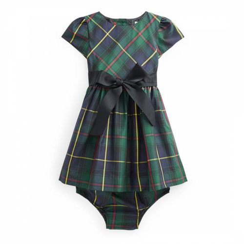 Baby Girl's Navy Check Short Sleeve Dress - Polo Ralph Lauren - Modalova
