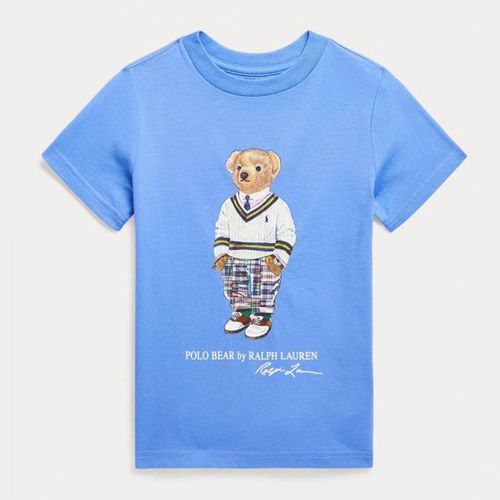 Toddler Boy's Mid Blue Jersey Teddy Cotton T-Shirt - Polo Ralph Lauren - Modalova