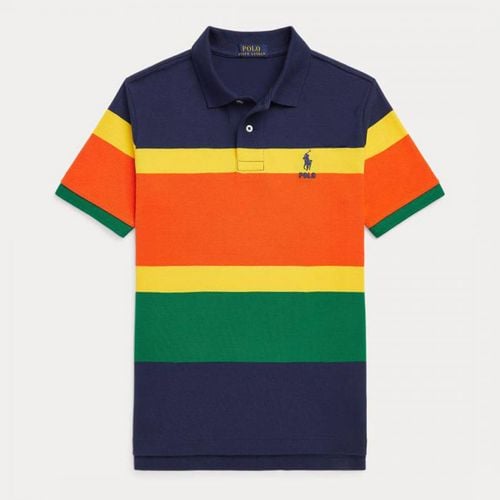 Older Boy's Navy Colour Block Cotton Polo Shirt - Polo Ralph Lauren - Modalova