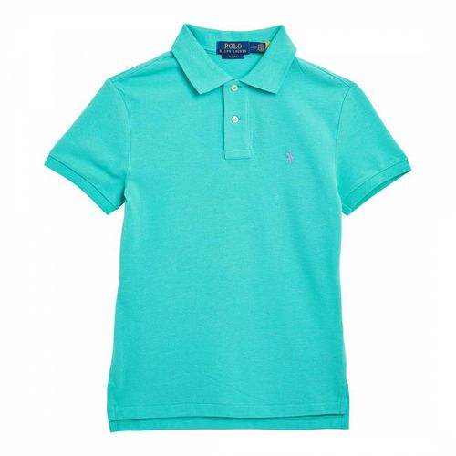 Older Boy's Turquoise Cotton Logo Polo Shirt - Polo Ralph Lauren - Modalova