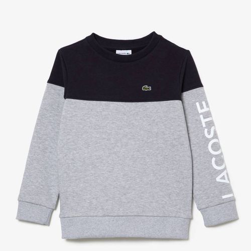 Kid's Black/ Logo Crew Neck Jumper - Lacoste - Modalova