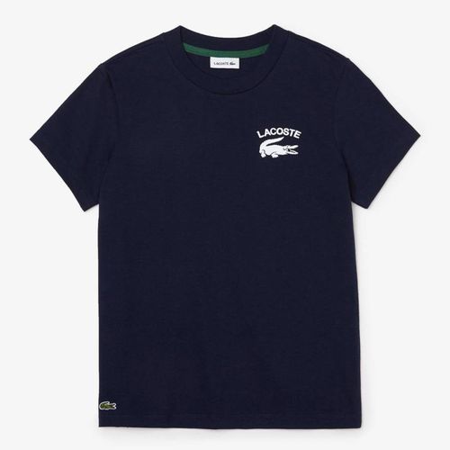 Kid Boy's Black Logo Crew Neck T-Shirt - Lacoste - Modalova