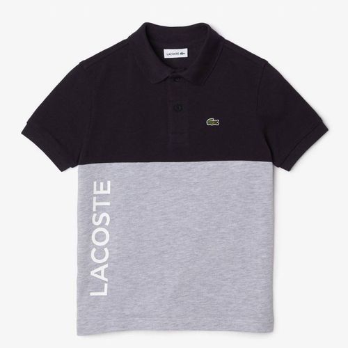 Kid's Black/Grey Logo Polo Shirt - Lacoste - Modalova