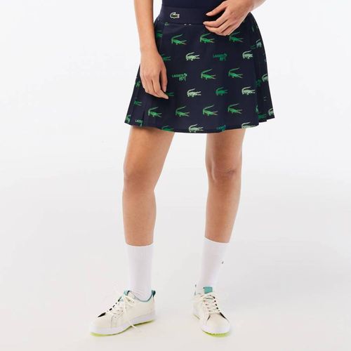 Navy/Green Crocodile Pattern Skirt - Lacoste - Modalova