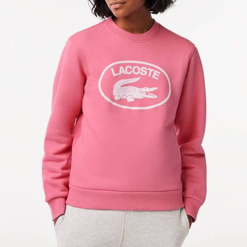 Branded Crew Neck Cotton Sweatshirt - Lacoste - Modalova