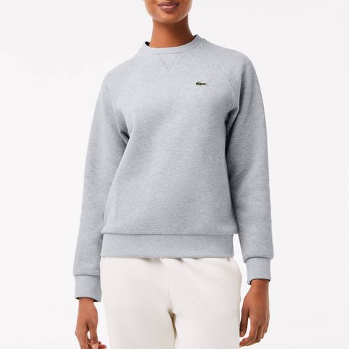 Grey Branded Crew Neck Cotton Sweatshirt - Lacoste - Modalova