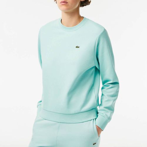 Mint Branded Crew Neck Cotton Sweatshirt - Lacoste - Modalova