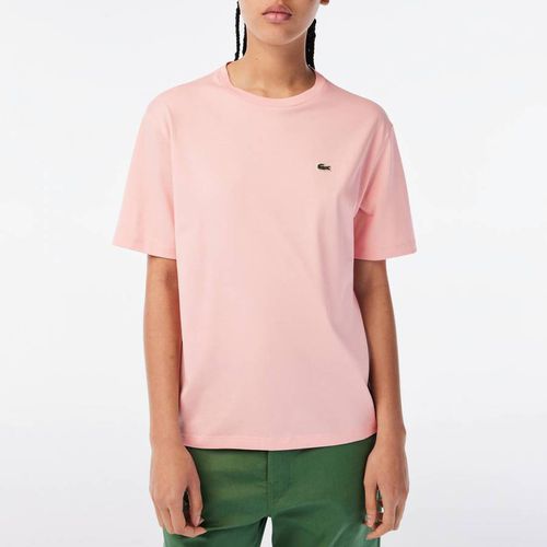 Pink Crew Neck Cotton T-Shirt - Lacoste - Modalova