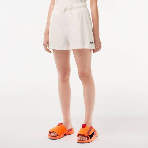 White Drawstring Branded Shorts - Lacoste - Modalova