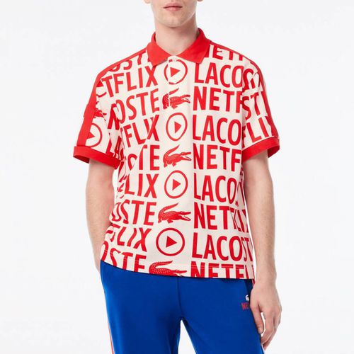 Red/Ecru Netflix Printed Polo Shirt - Lacoste - Modalova