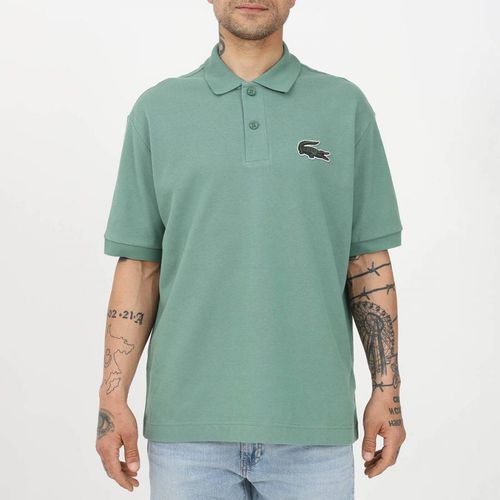 Green Branded Cotton Polo Shirt - Lacoste - Modalova