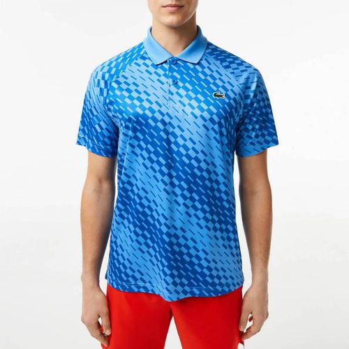 Blue Patterned Polo Shirt - Lacoste - Modalova