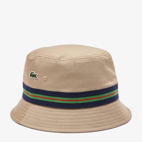Beige/Green Branded Bucket Hat - Lacoste - Modalova