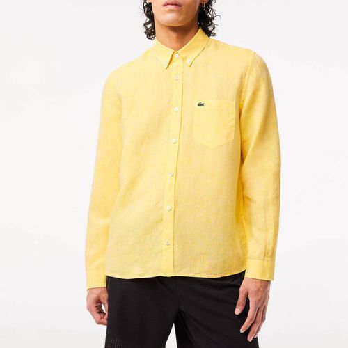 Yellow Textured Branded Shirt - Lacoste - Modalova