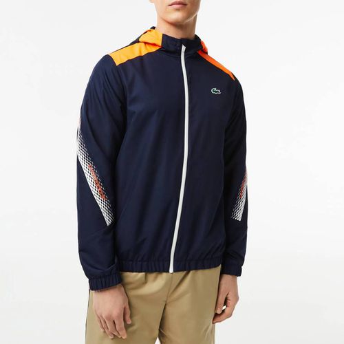 Navy/Orange Drawstring Hood Jacket - Lacoste - Modalova