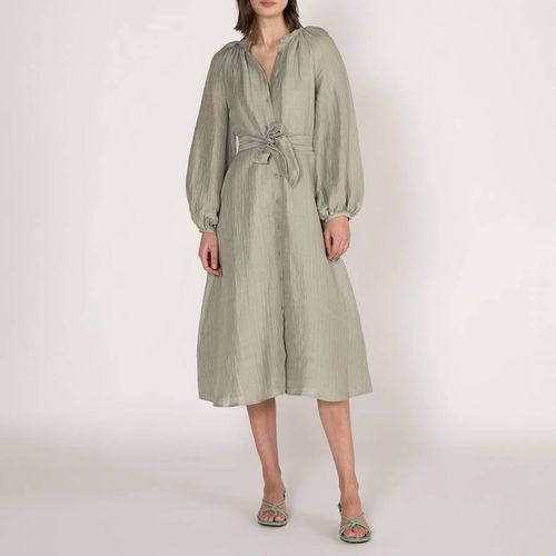 Sage Silk Blend Amara Dress - Ginia - Modalova