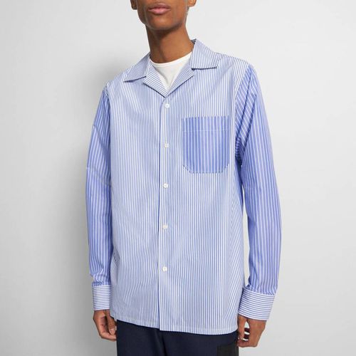 Blue Striped Cotton Blend Shirt - Theory - Modalova