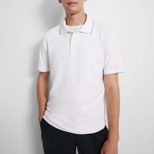 White Precise Cotton Blend Polo Shirt - Theory - Modalova