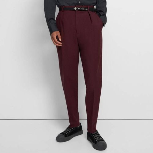 Burgundy Pleated Wool Trousers - Theory - Modalova