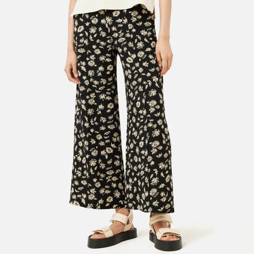 Black Aster Floral Palazzo Trousers - Jigsaw - Modalova