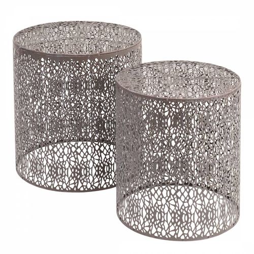Caprio Set Of Two Nesting Side Tables with Antique Grey Finish - The Libra Company - Modalova