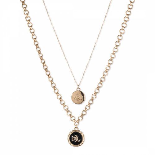 Gold Jet Black 2 Row Pendant Necklace - Ralph Lauren - Modalova