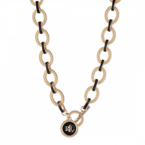 Gold Jet Black Link Collar W/ Charm Necklace - Ralph Lauren - Modalova