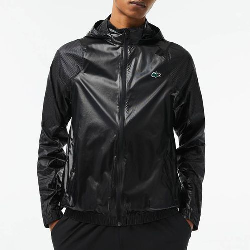 Black Branded Hooded Jacket - Lacoste - Modalova