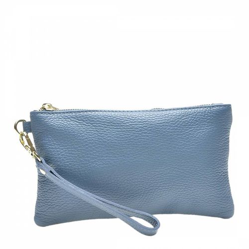 Light Blue Leather Clutch Bag - Luisa Vannini - Modalova