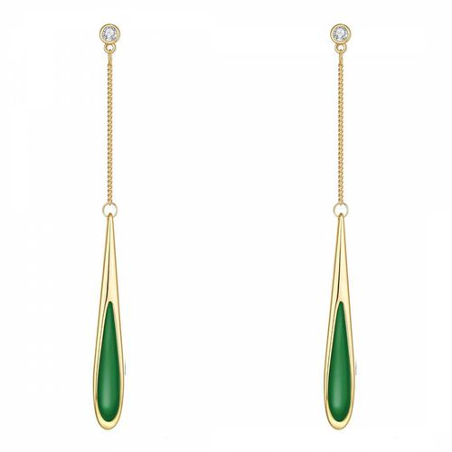 K Green Tear Drop Long Earrings - Liv Oliver - Modalova