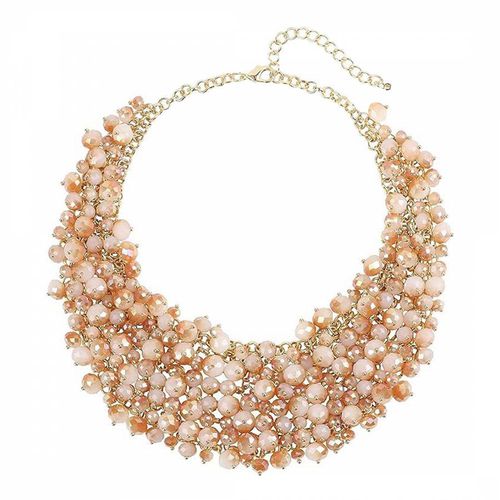 K Champagne & Pink Quartz Statement Necklace - Liv Oliver - Modalova