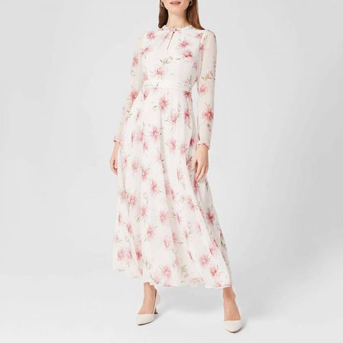Ivory/Multi Rosabella Silk Dress - Hobbs London - Modalova