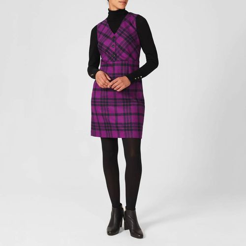 Purple Mary Check Wool Mini Dress - Hobbs London - Modalova