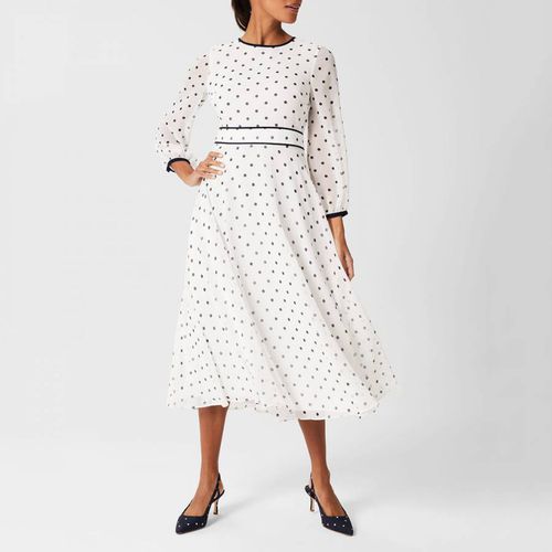 White/Navy Sahara Poka Dot Dress - Hobbs London - Modalova