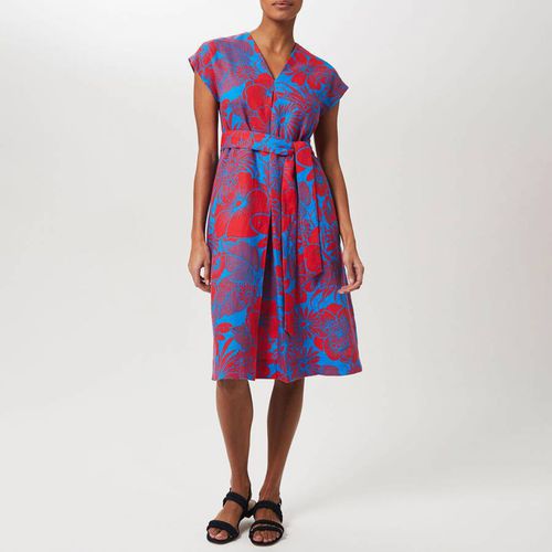 Red/Blue Etty Pattern Linen Dress - Hobbs London - Modalova