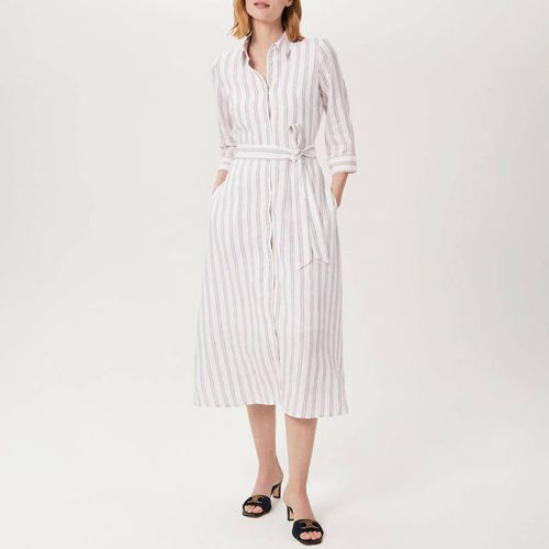 White Ciara Stripe Linen Dress - Hobbs London - Modalova