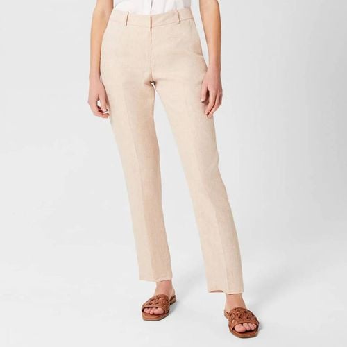 Neutral Ivana Linen Trousers - Hobbs London - Modalova