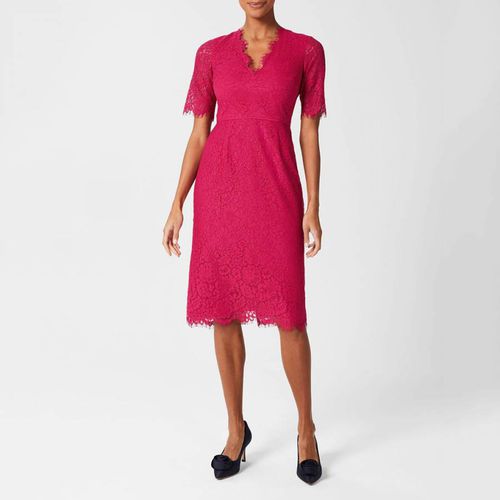 Pink Anastasia Shift Lace Dress - Hobbs London - Modalova