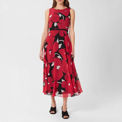 Red/Black Pattern Carly Midi Dress - Hobbs London - Modalova