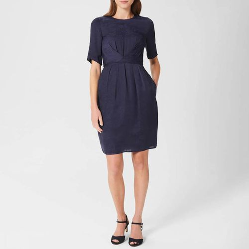 Navy Anya Jacquard Dress - Hobbs London - Modalova