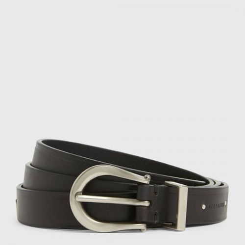 Black Claudia Leather Belt - AllSaints - Modalova